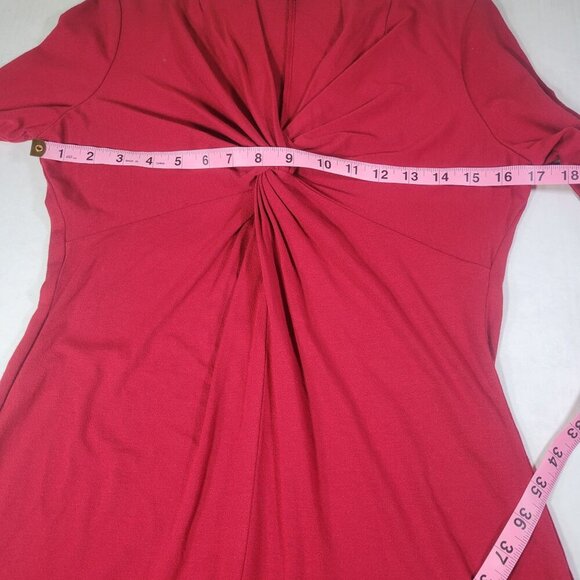 Talbots Petites Red Elegant Long-Sleeve Twist-Front Maxi Dress Size 4P - Picture 5 of 8